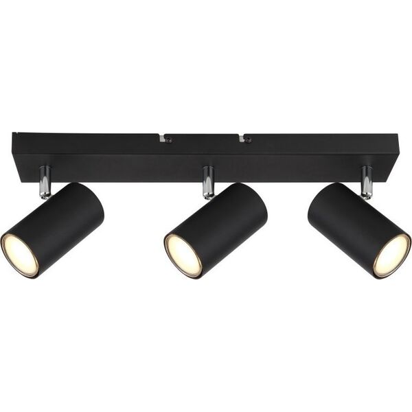 Lampa sufitowa Globo Przysufitowa lampa Robby 57911-3B z regulacją czarna chrom