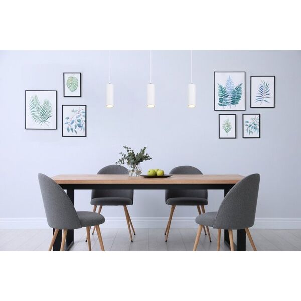 Lampa wisząca Globo Wisząca lampa Robby 57911HW loftowa tuba do pokoju biała