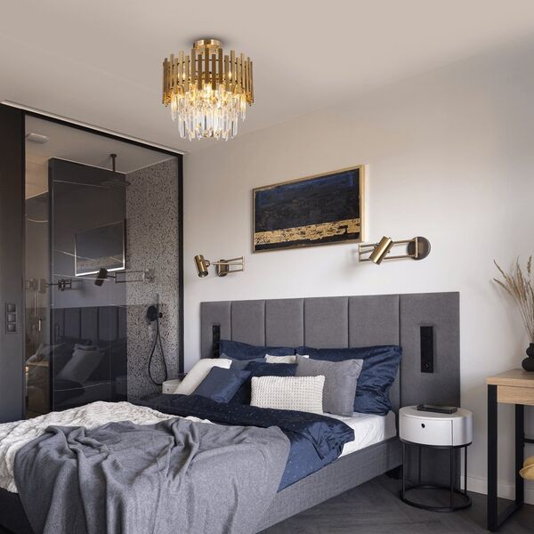 Lampa wisząca Milagro Sufitowa lampa glamour Aspen ML8810 Milagro kryształowa złota