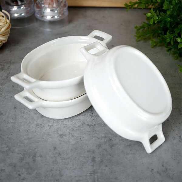 Excellent Houseware Kokilki Miseczki Porcelanowe Do Zapiekania 3 Szt. Owalne Lumarko!