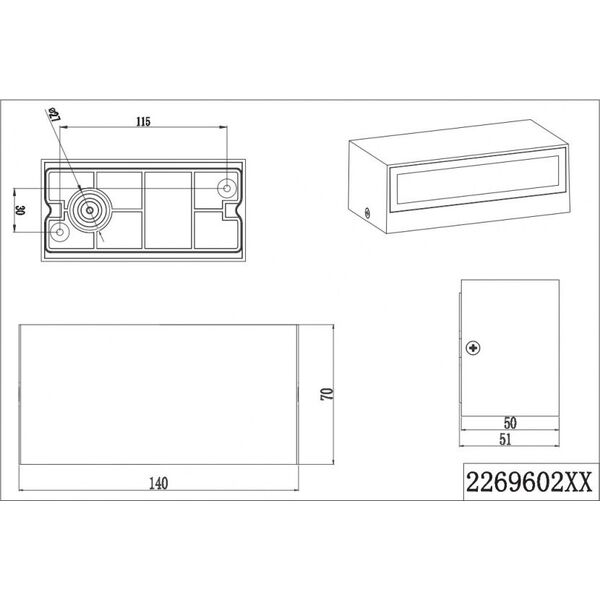 Kinkiet lampa ścienna Trent 7 x 14 x 27 cm aluminium 10W antracyt
