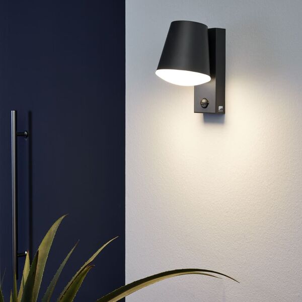 Kinkiet EGLO EGLO Zewnętrzna lampa ścienna z czujnikiem Caldiero, antracyt