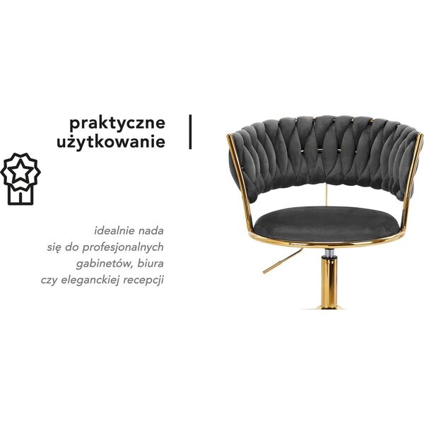 Activeshop 4Rico krzesło obrotowe QS-GW01G aksamit szare