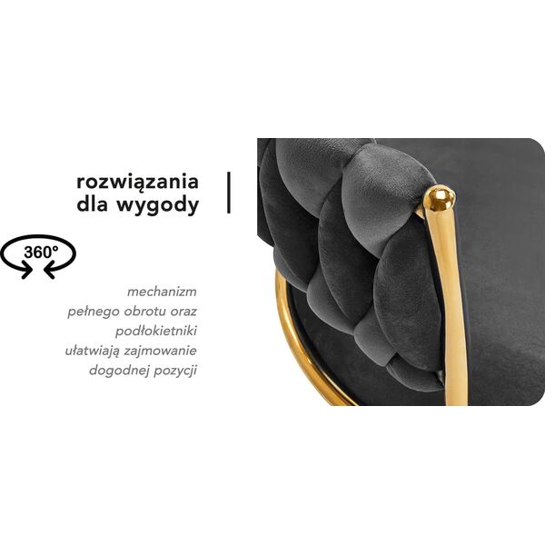 Activeshop 4Rico krzesło obrotowe QS-GW01G aksamit szare