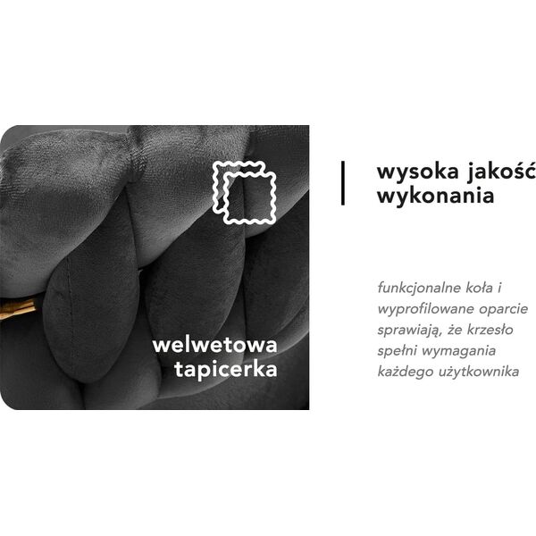 Activeshop 4Rico krzesło obrotowe QS-GW01G aksamit szare