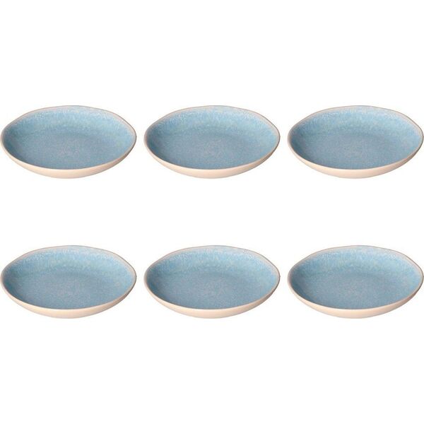 Novastyl ROSE&TULIPANI CONCERTO FUSE AZZURRO Zestaw 6 talerzy do zupy 21 cm