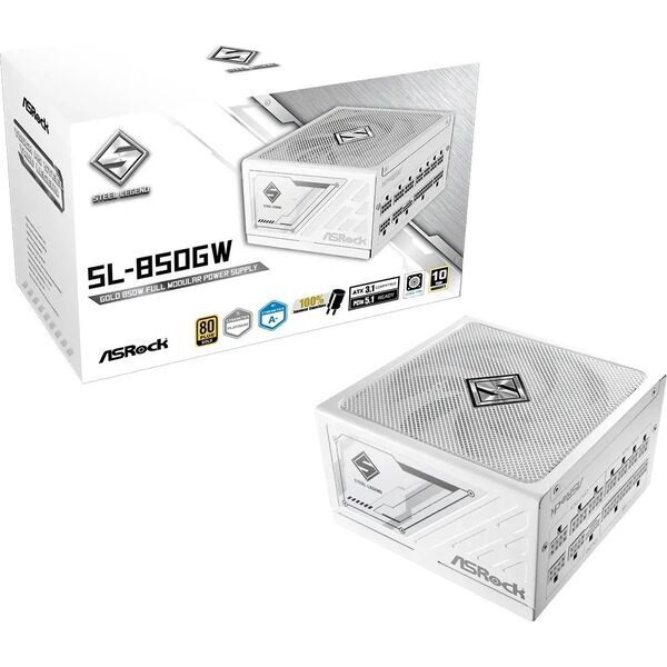 Zasilacz ASRock STEEL LEGEND 850W White 80 Plus Gol