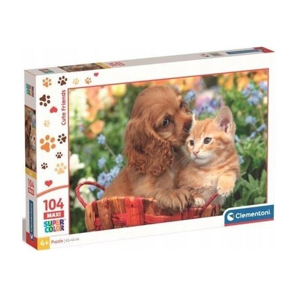 Clementoni CLE puzzle 104 maxi SuperKolor Cute friends 25763