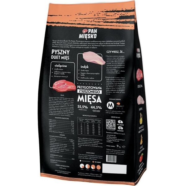 Pan Mięsko Karma cielęcina z indykiem chrupki M 20kg