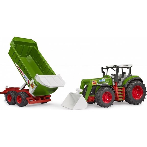 Bruder Traktor z ładowaczem czołowym i przyczepą BRUDER
