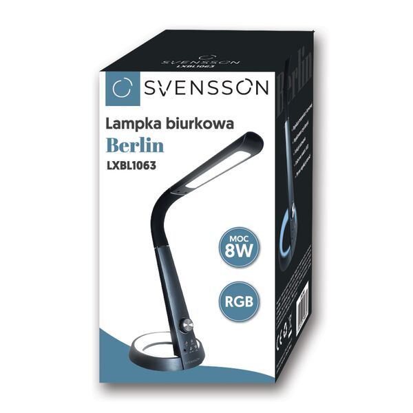Svensson Desk lamp BERLIN 8W 450lm black 5902270790672