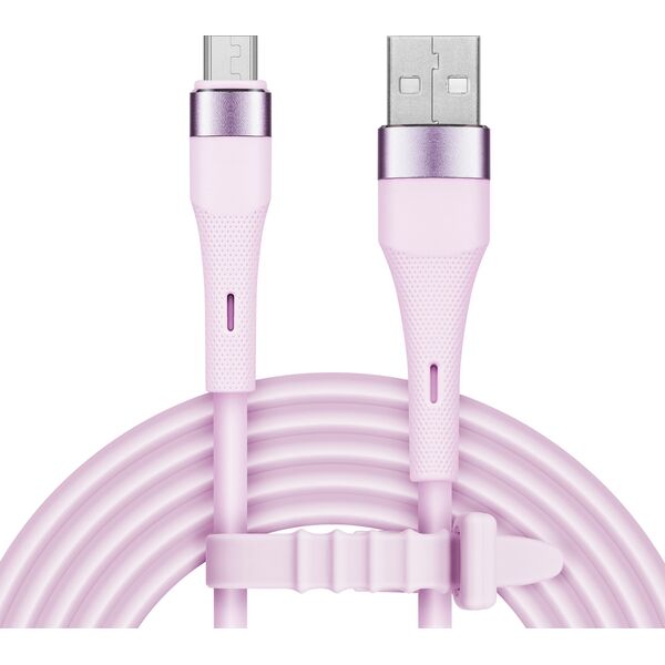 Kabel USB Kruger&Matz USB-A - microUSB 1 m Różowy (KM1270-1P)