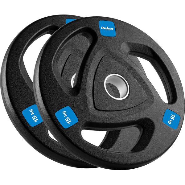 Rebel Zestaw obciążeń żeliwnych gumowanych 2x15kg, otwór olimpijski 51mm,  REBEL ACTIVE