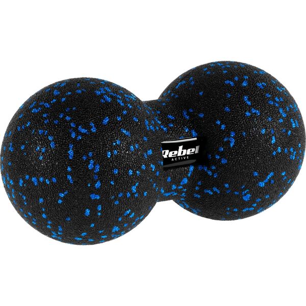 Rebel Duoball podwójna piłka do masażu 12cm, kolor czarno-niebieski, materiał EPP, REBEL ACTIVE
