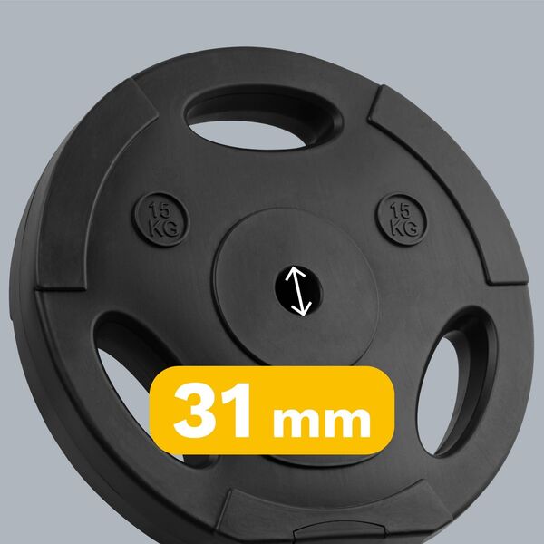Rebel Zestaw obciążeń bitumicznych 2x15kg, otwór 31mm, talerz z uchwytami, REBEL ACTIVE