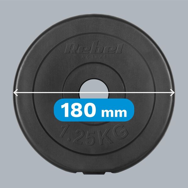Rebel Zestaw obciążeń bitumicznych 4x1.25kg, otwór 31mm, talerz klasyczny, REBEL ACTIVE