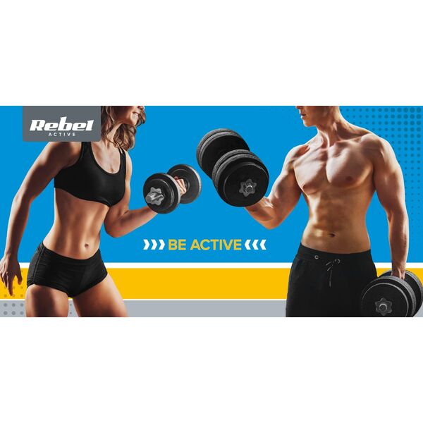 Rebel Zestaw obciążeń bitumicznych 4x2.5kg, otwór 31mm, talerz z uchwytami, REBEL ACTIVE