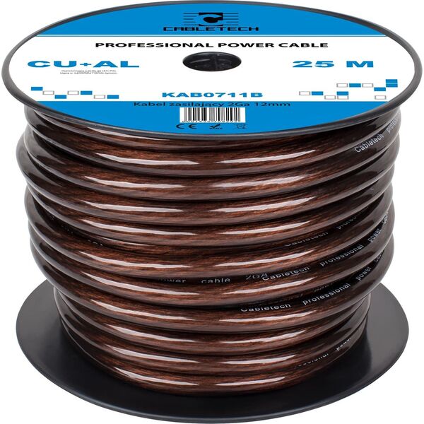 Cabletech Kabel samochodowy 2Ga OD12mm CU+AL