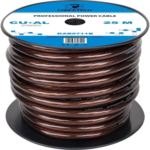 Cabletech Kabel samochodowy 2Ga OD12mm CU+AL