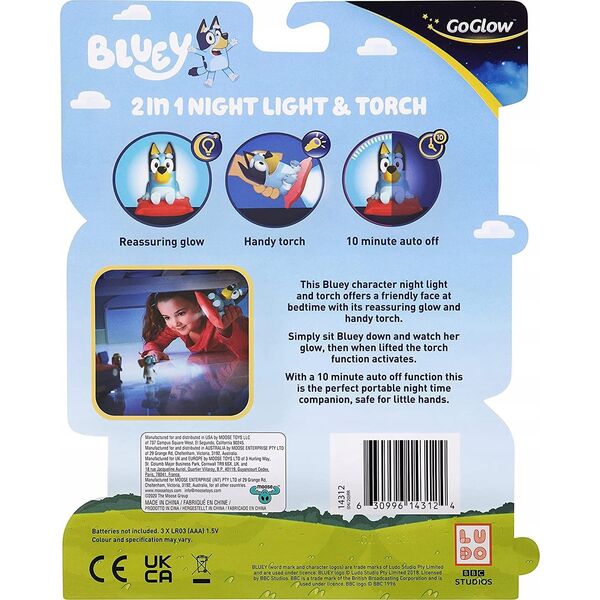 Bluey Bluey - GoGlow Buddy Night Light and Torch - (10039) /Baby and Toddler Toys