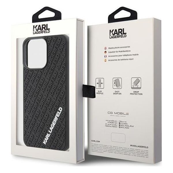 Karl Lagerfeld Karl Lagerfeld KLHCP15X3DMKRLK iPhone 15 Pro Max 6.7" czarny/black hardcase 3D Rubber Multi Logo