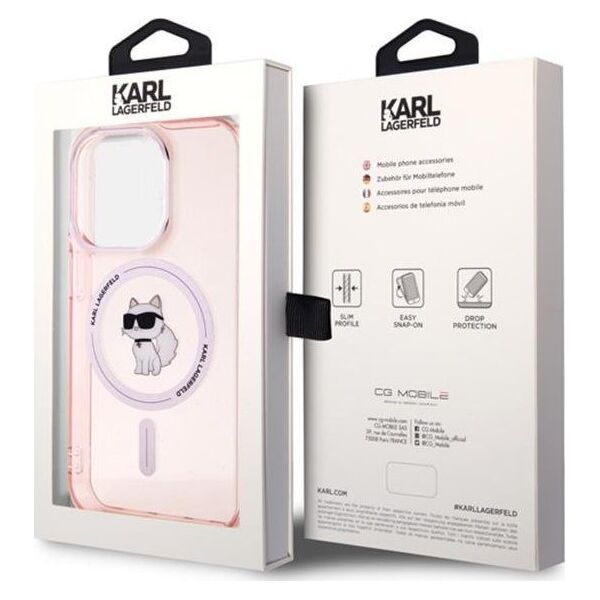 Karl Lagerfeld Karl Lagerfeld KLHMP15XHFCCNOP iPhone 15 Pro Max 6.7" pink/pink hardcase IML Choupette MagSafe