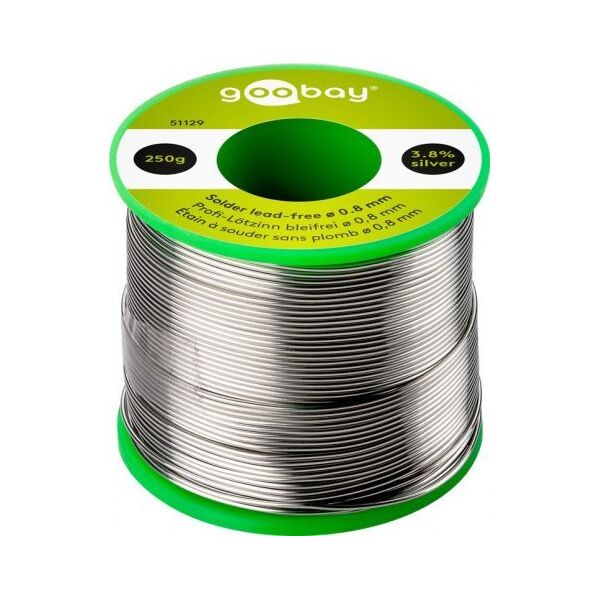 Goobay Cyna lutownicza bezołowiowa,  0,8 mm, rolka 250 g