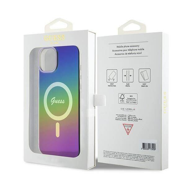 Original Case APPLE IPHONE 15 Guess Hardcase IML Iridescent MagSafe (GUHMP15SHITSK) multicolored 3666339154646