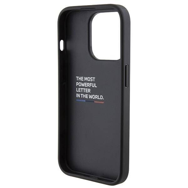 Original Case APPLE IPHONE 15 PRO BMW Hardcase Grip Stand Smooth & Perforated (BMHCP15LGSPPRK) black 3666339204587