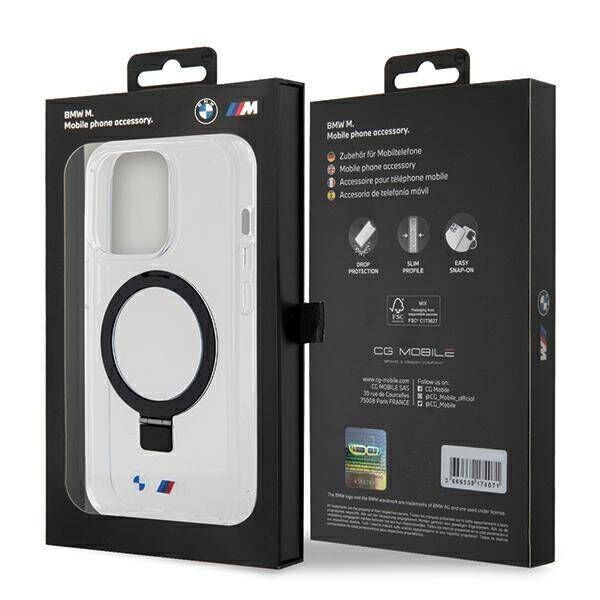 Original Case APPLE IPHONE 15 PRO BMW Hardcase Ring Stand M Collection MagSafe (BMHMP15LURST) transparent 3666339199630