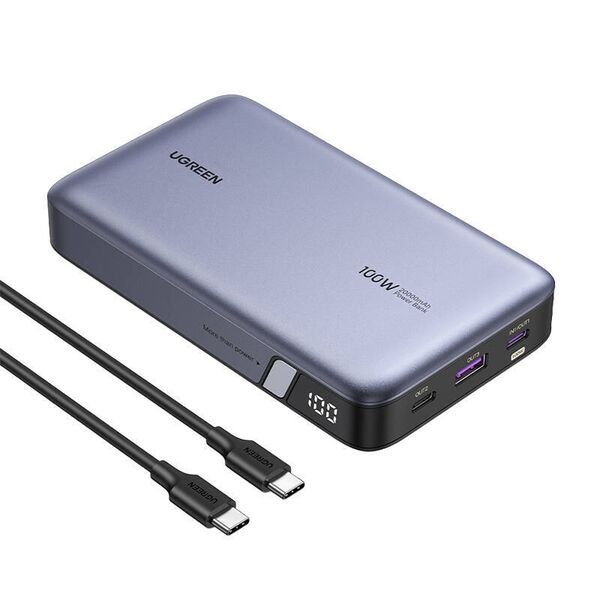 Powerbank 20000mAh 100W PD USB + 2x USB-C UGREEN PB720 gray 6941876221868