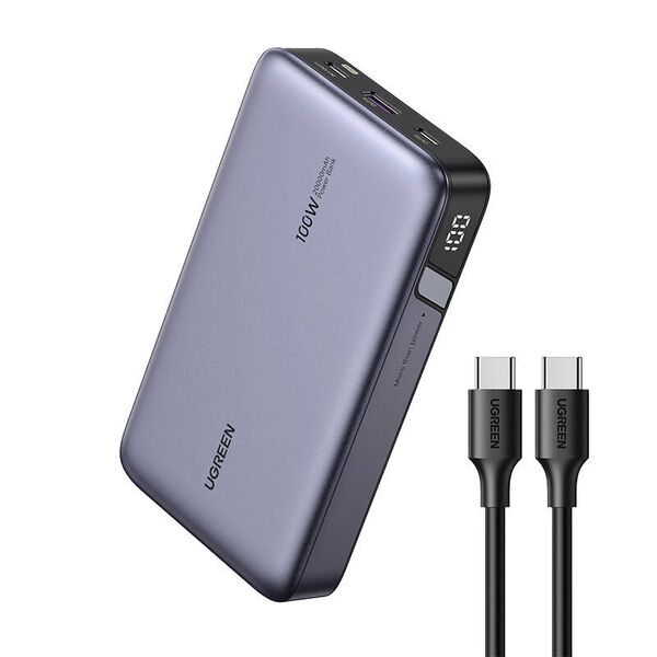 Powerbank 20000mAh 100W PD USB + 2x USB-C UGREEN PB720 gray 6941876221868