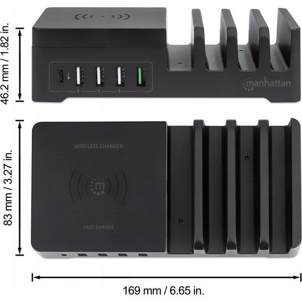 Ładowarka Manhattan 4x USB-A 1x USB-C 3 A (102230)