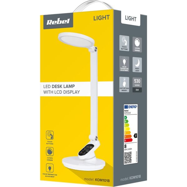 Lampka biurkowa Rebel Lampka na biurko z wyświetlaczem (zegar, timer)