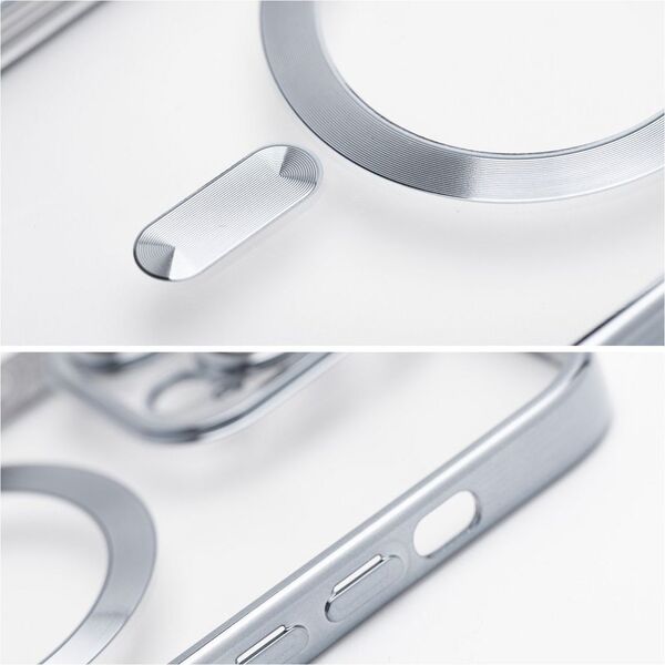 OEM Futerał ELECTRO MAG COVER kompatybilny z MagSafe do IPHONE 13 Pro Max srebrny