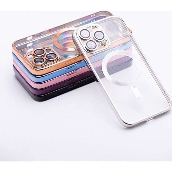 OEM Futerał ELECTRO MAG COVER kompatybilny z MagSafe do IPHONE 13 Pro Max srebrny