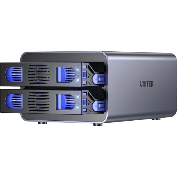 Unitek Obudowa RAID do dysku SATA 2.5/3.5 4 tryby 40TB USB C 10Gb/s