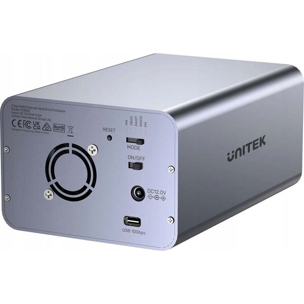 Unitek Obudowa RAID do dysku SATA 2.5/3.5 4 tryby 40TB USB C 10Gb/s