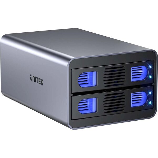 Unitek Obudowa RAID do dysku SATA 2.5/3.5 4 tryby 40TB USB C 10Gb/s
