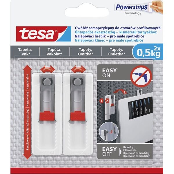 Tesa Gwoździe samoprzylepne 2szt do 1kg do elektronarz.(+3 pl.)