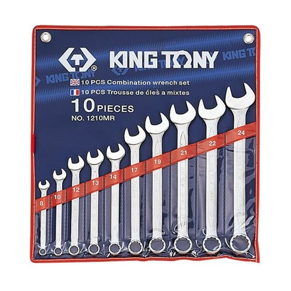 King Tony KOMPLET KLUCZY PŁASKO-OCZKOWYCH 10 SZTUK 8-24MM [jm.KPL] - KY1210MR