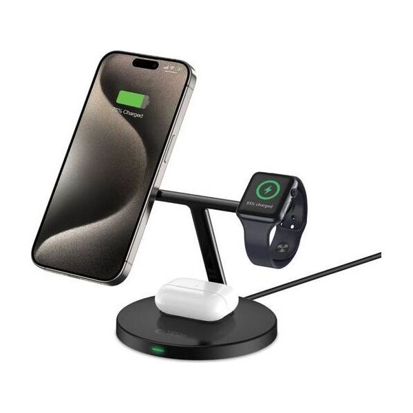 Ładowarka Tech-Protect TECH-PROTECT QI15W-A35 3IN1 MAGNETIC MAGSAFE WIRELESS CHARGER BLACK