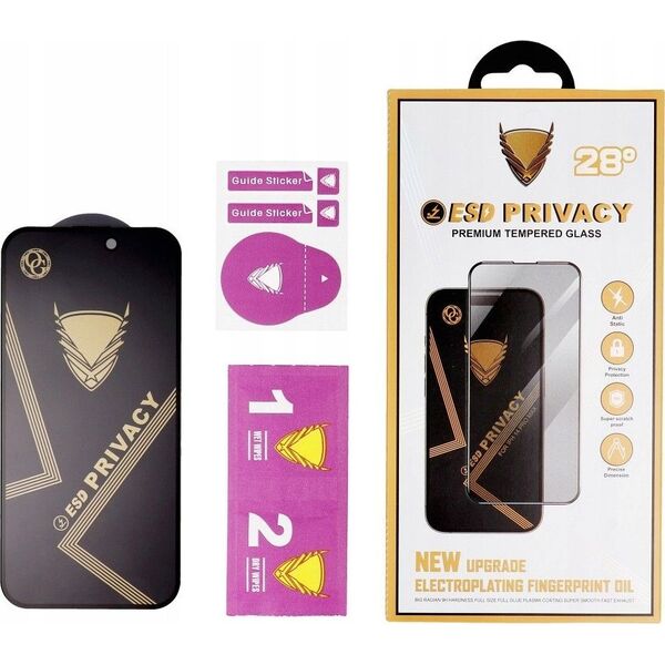 OG Szkło Hartowane OG Premium Privacy Glass - do Iphone 14 Pro czarny