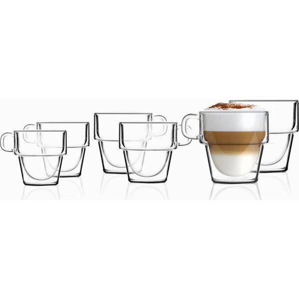 Vialli Design Szklanki termiczne z podwójną ścianką 6szt. 150ml 280ml 350ml Senso