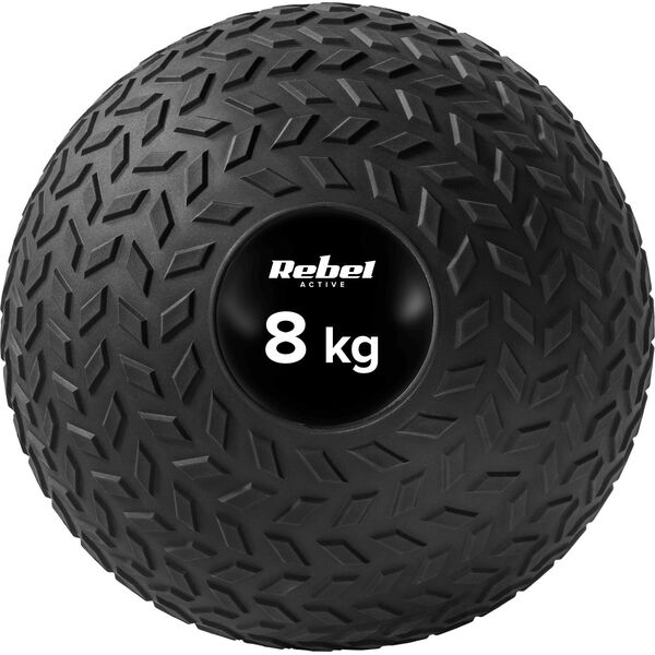 Rebel Mała piłka lekarska do ćwiczeń rehabilitacyjna Slam Ball 23cm 8kg, REBEL ACTIVE
