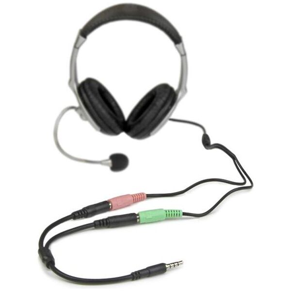 Kabel StarTech Jack 3.5mm - Jack 3.5mm x2 0.2m czarny (MUYHSMFF)