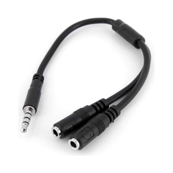 Kabel StarTech Jack 3.5mm - Jack 3.5mm x2 0.2m czarny (MUYHSMFF)