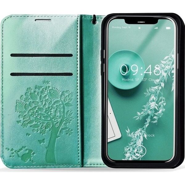 ForCell Kabura Forcell MEZZO Book do SAMSUNG S22 drzewo zielony