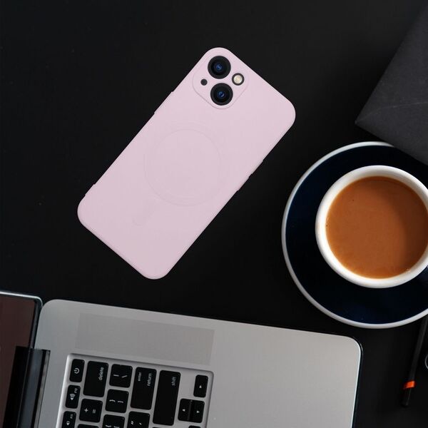 OEM Futerał SILICONE MAG COVER kompatybilny z MagSafe do IPHONE 14 różowy