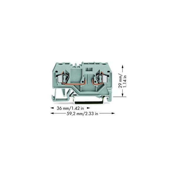 Wago Złączka szynowa 2-przewodowa 4mm2 szara (281-916)